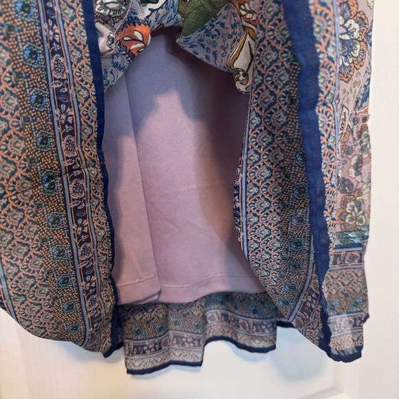 Fig & Flower Boho Floral Smocked Tiered Ruffle 2 Piece Skirt Set Women’s Size PM - Picture 6 of 13